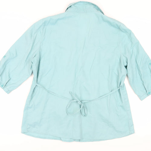 EWM Women's Blue Button-Up Shirt Size 18