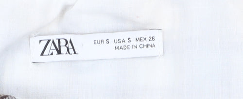 Zara Women's Multicoloured Cropped Check Top