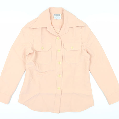 The Villager Women's Pink Button-Up Shirt, Size 14