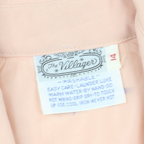 The Villager Women's Pink Button-Up Shirt, Size 14