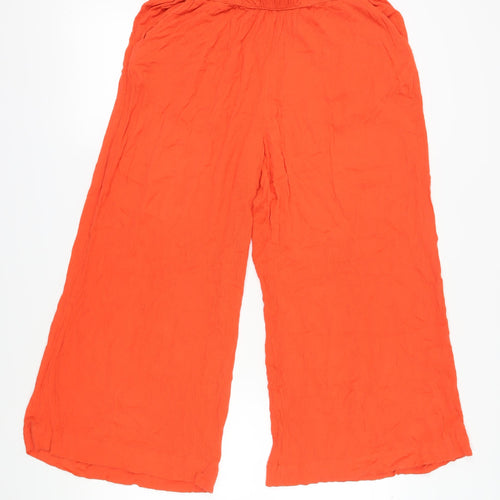 Boden Women's Orange Wide-Leg Trousers, Size 14