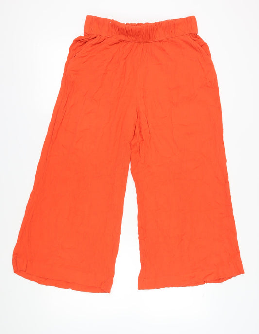 Boden Women's Orange Wide-Leg Trousers, Size 14