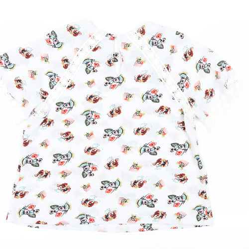 Marks and Spencer Women Ivory Floral Blouse, Size 14