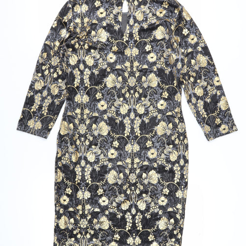 Oasis Women's Floral Sheath Dress M Multicoloured