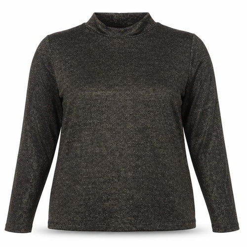 DKNY Women's Black Mock Neck Long Sleeve T-Shirt