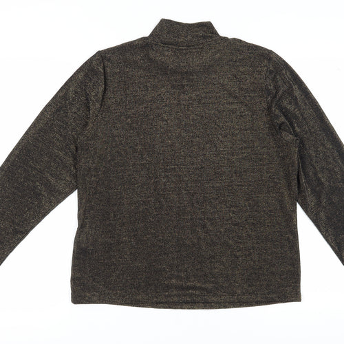 DKNY Women's Black Mock Neck Long Sleeve T-Shirt