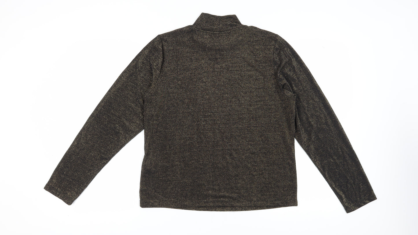 DKNY Women's Black Mock Neck Long Sleeve T-Shirt