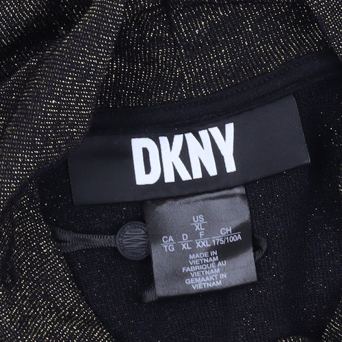 DKNY Women's Black Mock Neck Long Sleeve T-Shirt