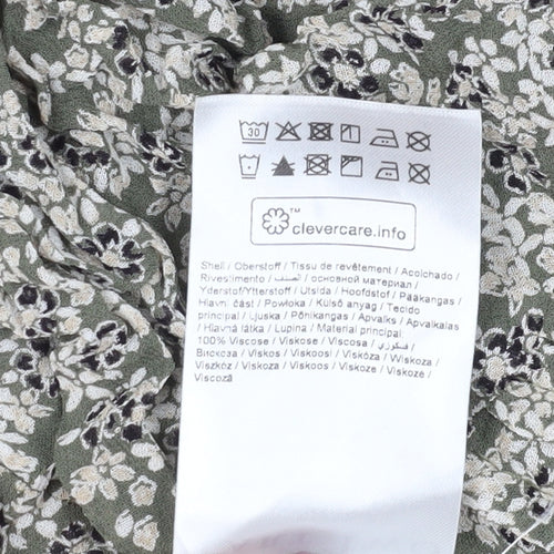 Part Two Women's Green Floral A-Line Dress Size 8
