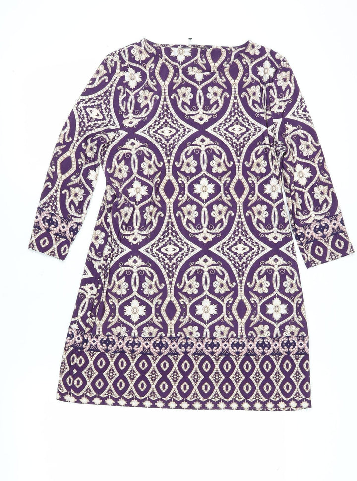 Marks and Spencer Women's Purple Geometric Shift Dress