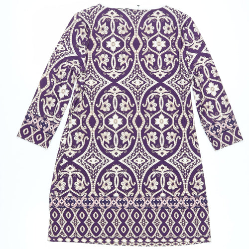Marks and Spencer Women's Purple Geometric Shift Dress
