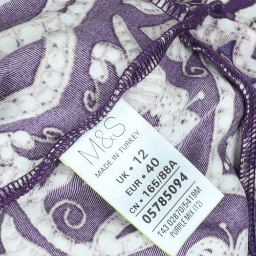Marks and Spencer Women's Purple Geometric Shift Dress