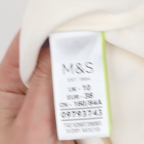 Marks and Spencer Women’s Ivory Pleated Blouse, Size 10