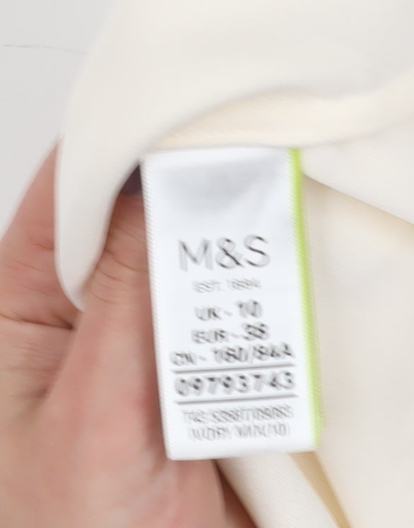 Marks and Spencer Women’s Ivory Pleated Blouse, Size 10