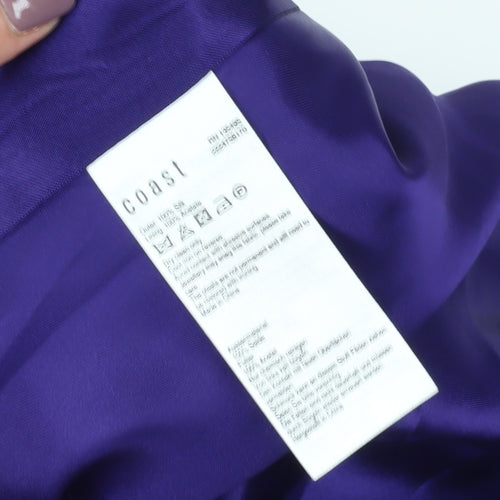 Coast Women's Purple Silk A-Line Strapless Dress