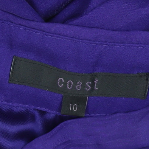 Coast Women's Purple Silk A-Line Strapless Dress