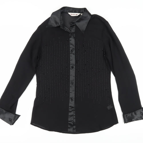 Kaleidoscope Black Button-Up Women's Size 10 Shirt