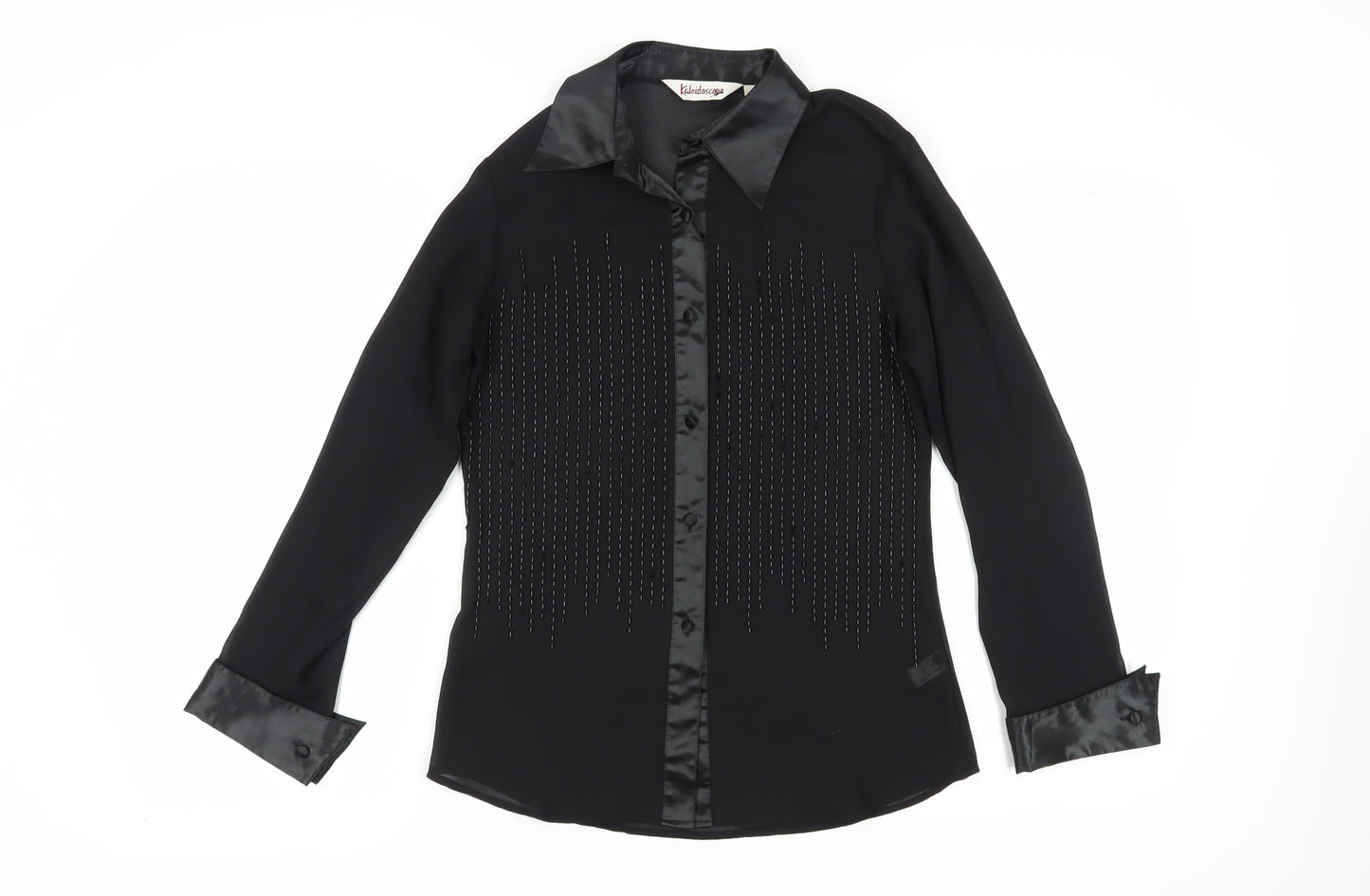 Kaleidoscope Black Button-Up Women's Size 10 Shirt