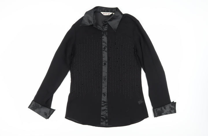 Kaleidoscope Black Button-Up Women's Size 10 Shirt