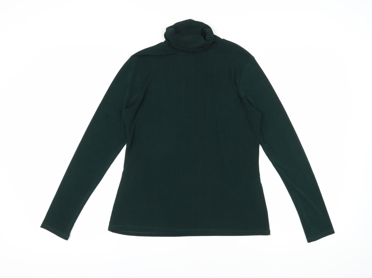 Warehouse Women's Green Roll Neck T-Shirt Size 14