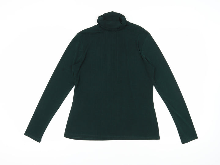 Warehouse Women's Green Roll Neck T-Shirt Size 14