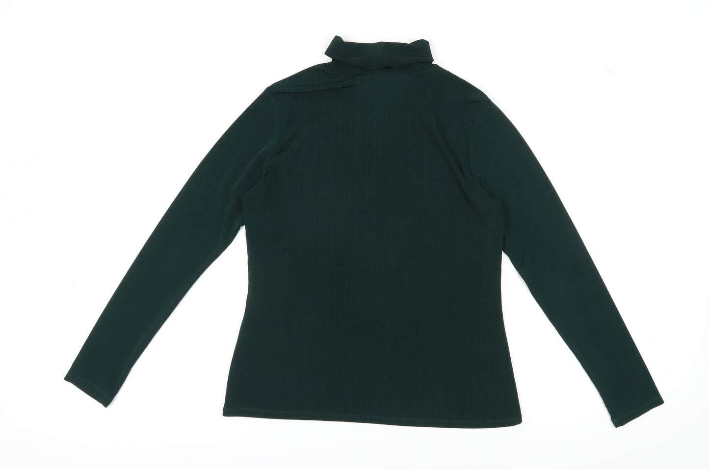 Warehouse Women's Green Roll Neck T-Shirt Size 14