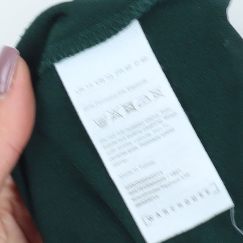 Warehouse Women's Green Roll Neck T-Shirt Size 14