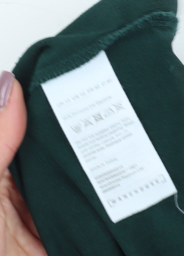 Warehouse Women's Green Roll Neck T-Shirt Size 14