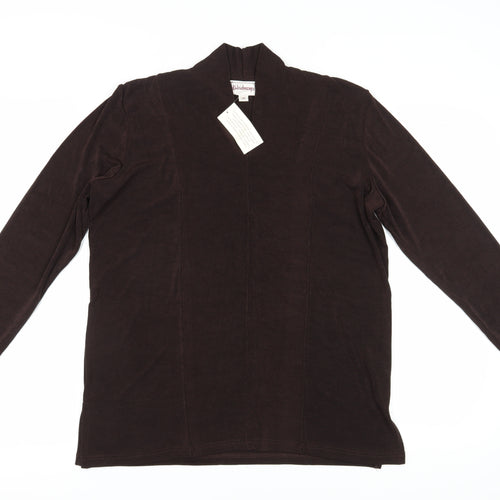 Kaleidoscope Women's Brown Blouse Size 16 V-Neck