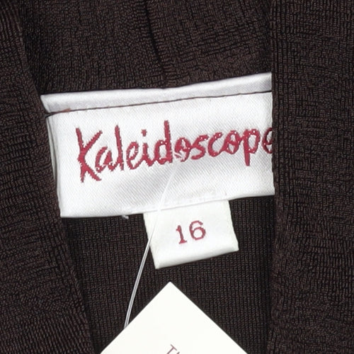 Kaleidoscope Women's Brown Blouse Size 16 V-Neck