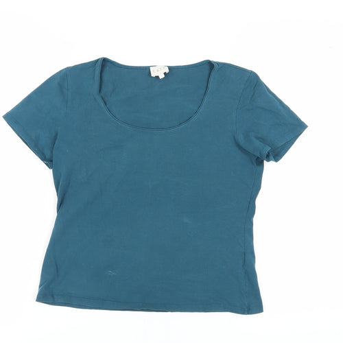 East Women's Blue Short Sleeve Basic T-Shirt