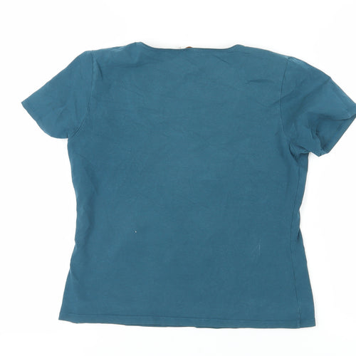 East Women's Blue Short Sleeve Basic T-Shirt