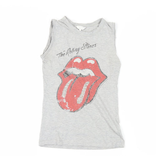 Topshop Petite Women's Grey Sleeveless T-Shirt