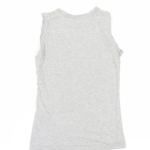 Topshop Petite Women's Grey Sleeveless T-Shirt