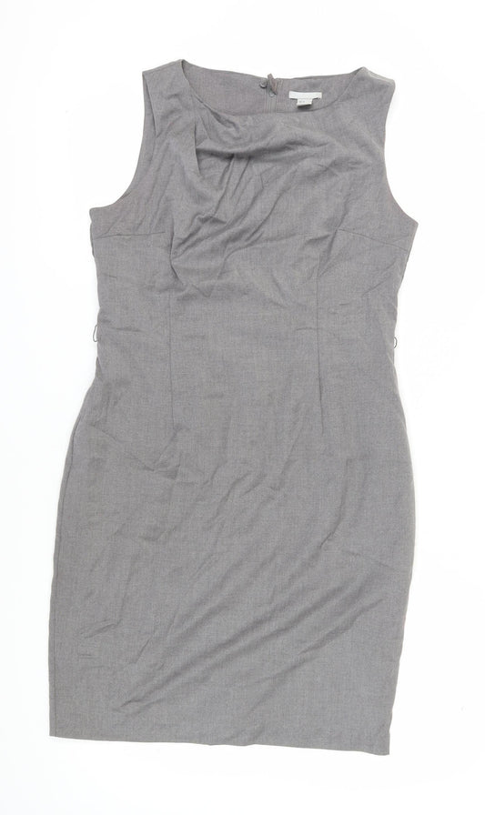 H&M Women's Grey Sheath Dress Size 16