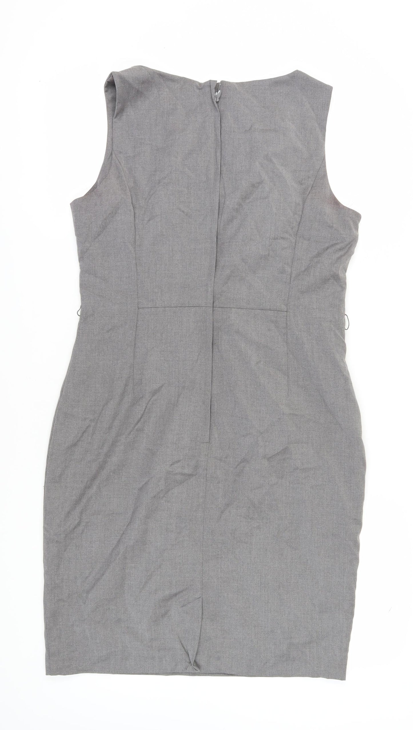H&M Women's Grey Sheath Dress Size 16