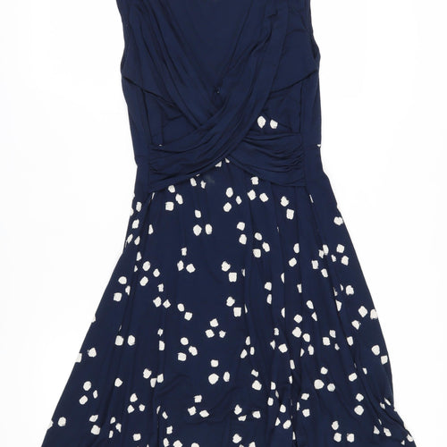 Phase Eight Women's Blue Polka Dot Fit & Flare Dress