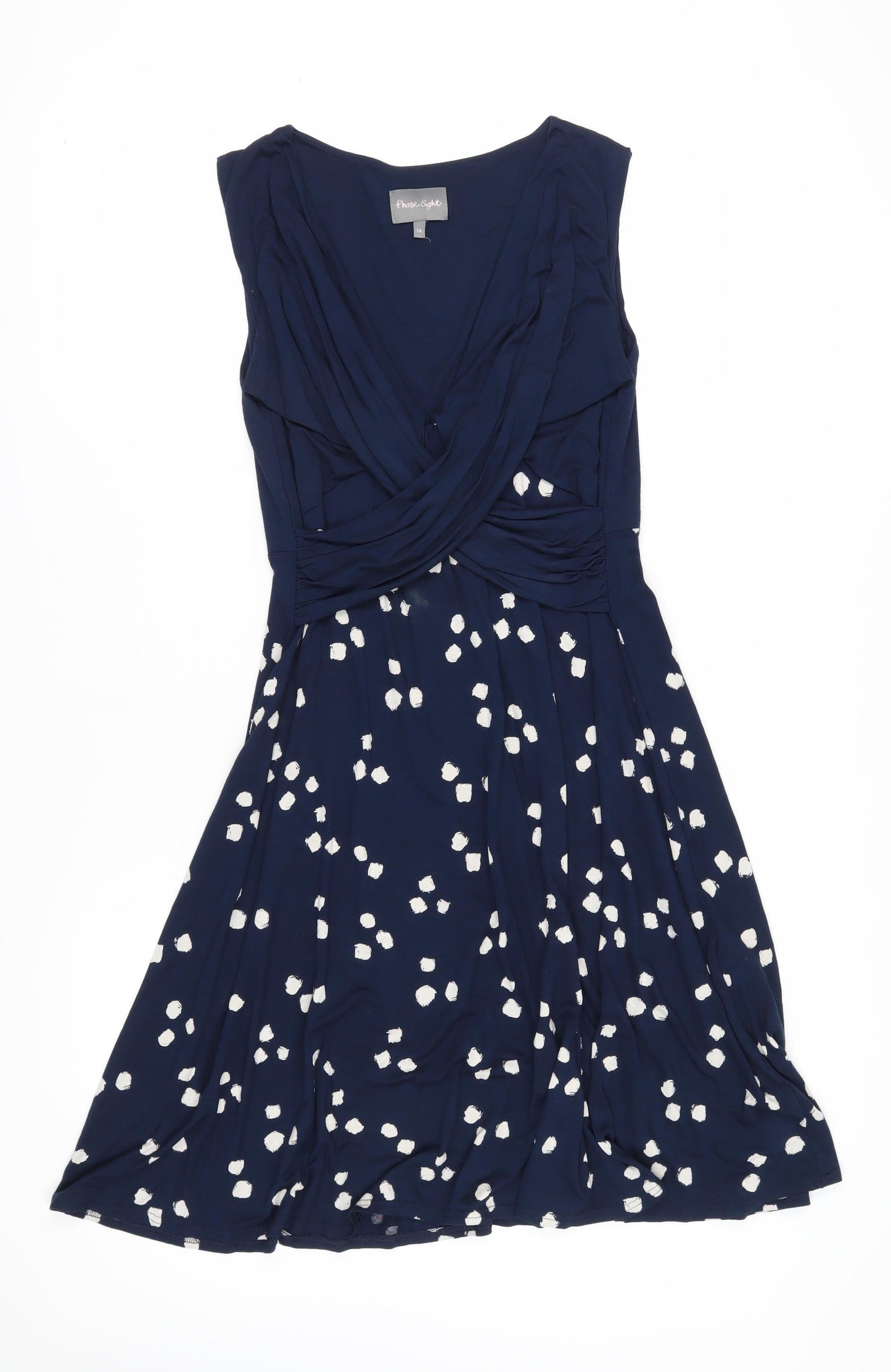 Phase Eight Women's Blue Polka Dot Fit & Flare Dress