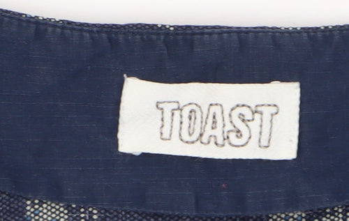 Toast Women's Blue Geometric Tunic Blouse, Size L