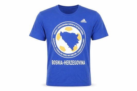 Front view of Adidas Men's Blue Medium Graphic T-Shirt