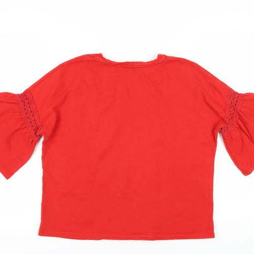 Marks & Spencer Women's Red Bell Sleeve T-Shirt