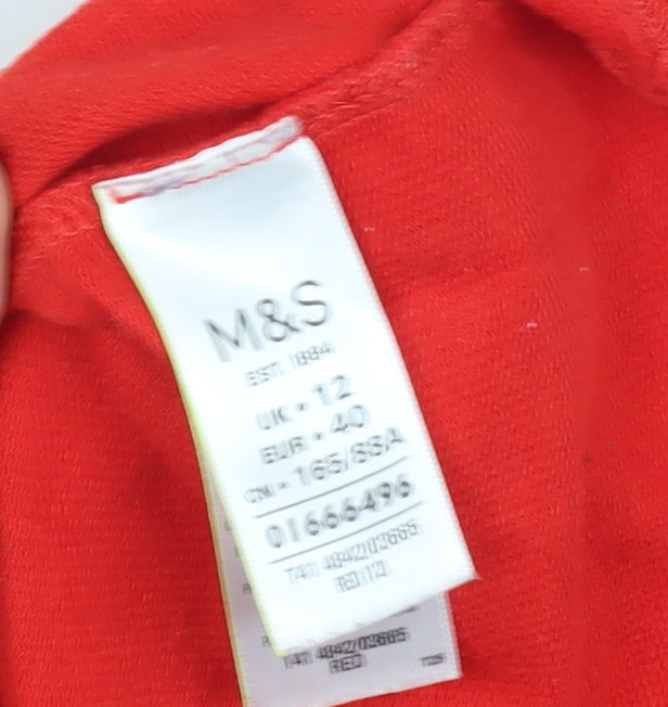 Marks & Spencer Women's Red Bell Sleeve T-Shirt