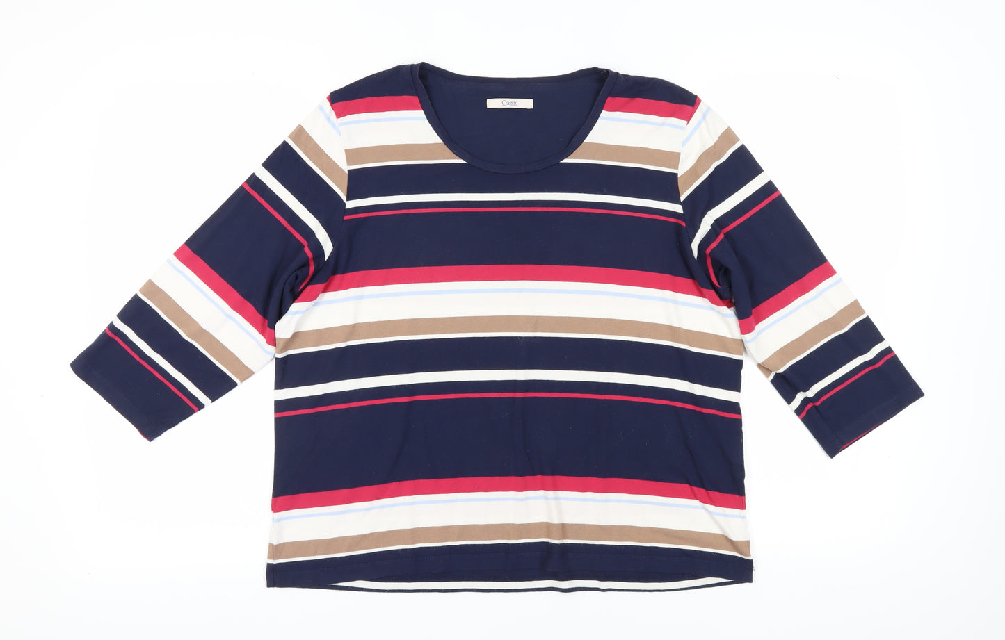 Marks and Spencer Multicoloured Women's Striped Basic T-Shirt