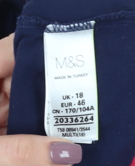 Marks and Spencer Multicoloured Women's Striped Basic T-Shirt