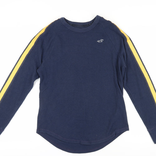 Hollister Men's Blue Long Sleeve Crew Neck T-Shirt S