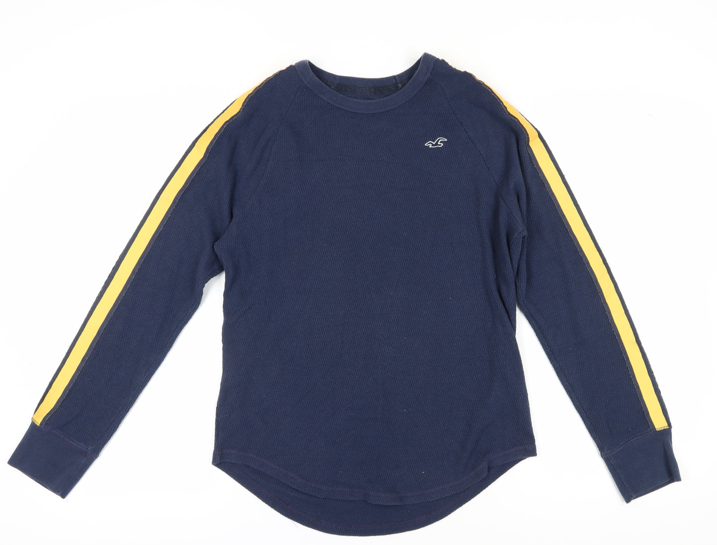 Hollister Men's Blue Long Sleeve Crew Neck T-Shirt S