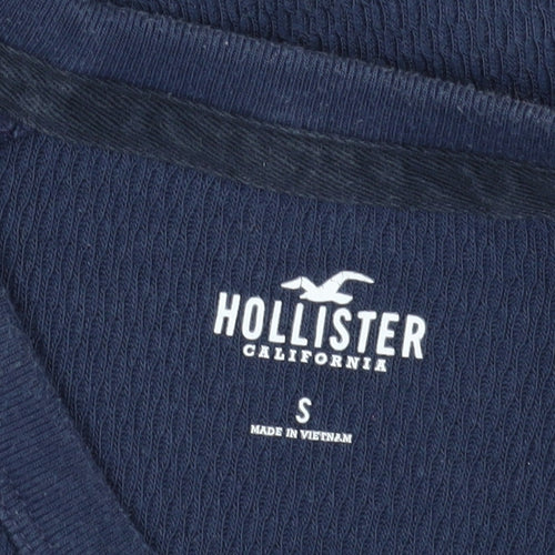 Hollister Men's Blue Long Sleeve Crew Neck T-Shirt S