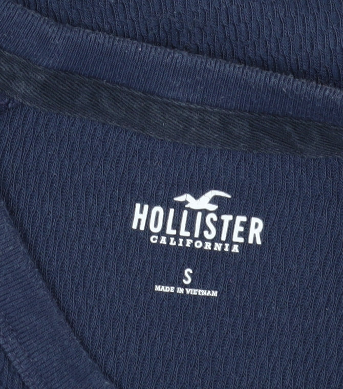 Hollister Men's Blue Long Sleeve Crew Neck T-Shirt S