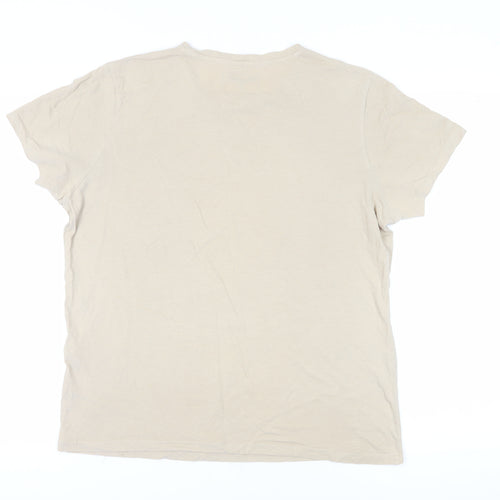 Jack & Jones Men's Beige T-Shirt, Medium, Casual Style