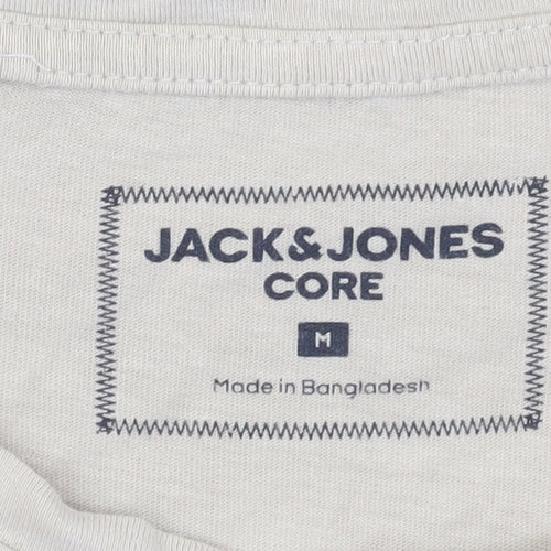 Jack & Jones Men's Beige T-Shirt, Medium, Casual Style